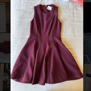 Burgundy Dress, Size XS, Homecoming, Sleeveless, Flared Hourglass Micro/Mini